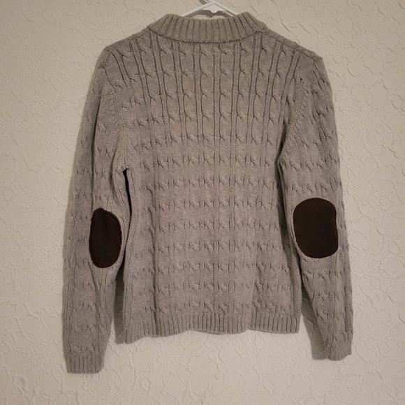 Lands End Women's Size L Front Zip Grey Cardigan Sweater - Picture 5 of 6